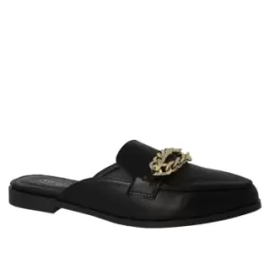Image of Spot On Slip On Pu Ladies Loafers - Black