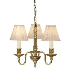Image of Fitzroy 3 Light Multi Arm Ceiling Pendant Candle Chandelier Brass, E14
