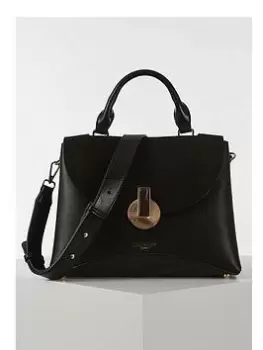 image of Luella Grey Orla Top Handle Molten Resin Clasp Bag - Black, Women