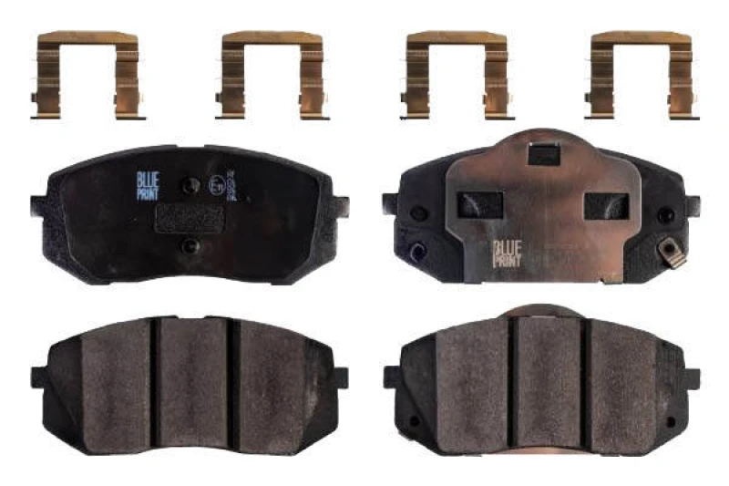 Image of Blue PRINT ADG042163 Brake pad set Front Axle, with acoustic wear warning, with anti-squeak plate Brake Pad Set,disc brake (402)