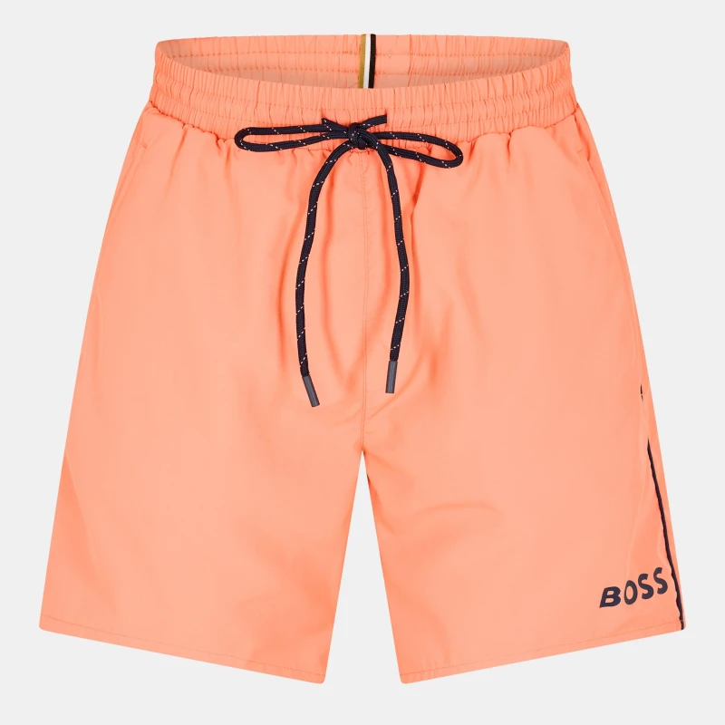 Image of Boss Mens Starfish Breathable Mesh Swim Shorts Bright Pink male Small
