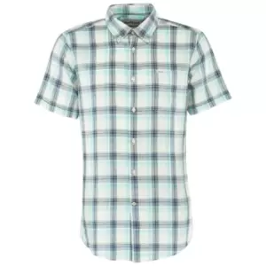 Image of Barbour Mens Crossfell S/S Tailored Shirt Ecru Large