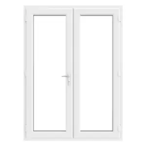 Image of Crystal uPVC Clear French Door Left Hand Master 1190mm x 2055mm Clear Glazing - White