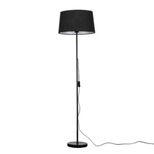 Image of Charlie Black Floor Lamp with Black Doretta Shade