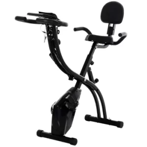 Image of HOMCOM Steel 2-in-1 Exercise Bike w/ Arm Resistance Bands Black