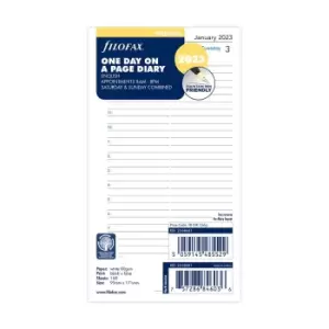 Image of Filofax Personal Day per Page 2023 Diary Refill, white
