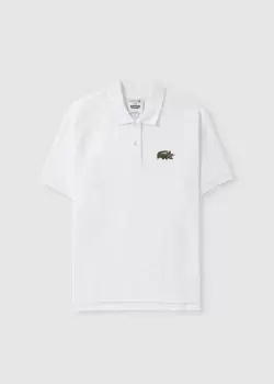 image of Lacoste Mens Lacoste X Stranger Things Collaboration Polo In White