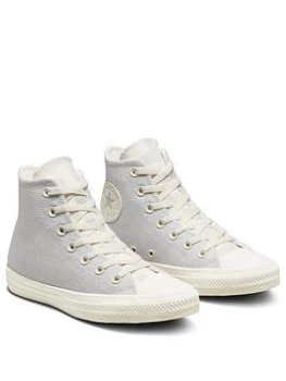 Image of Converse Chuck Taylor All Star Hi Top Plimsolls - Blue/Off White, Blue/Off White, Size 8, Women