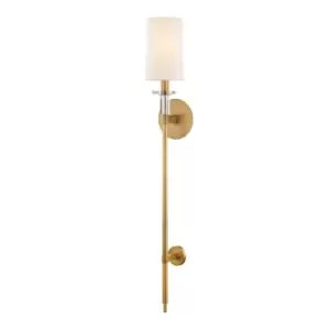 Amherst 1 Light Wall Sconce Brass, Faux Silk