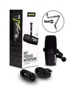 image of Shure Mv7 + Boom Arm Podcasting & Gaming Microphone