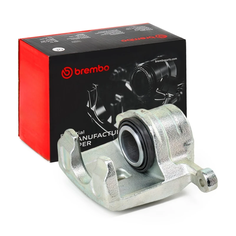 Image of BREMBO F 30 125 Brake caliper ESSENTIAL LINE Rear Axle Right Grey Cast Iron Brake Caliper (78)