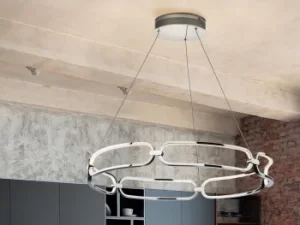 Image of Colette Large Modern Stylish Dimmable LED Designer Pendant Light Chrome with Remote Control