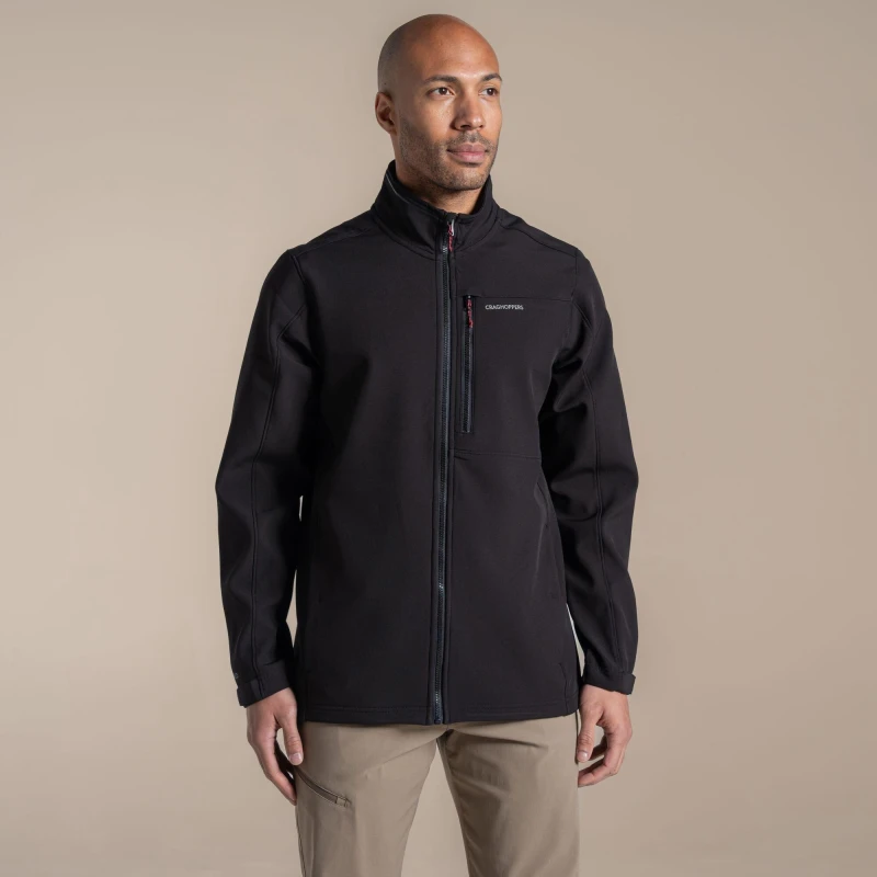Image of Craghoppers Craghoppers Men Altis Full-Zip Windproof Water-Repellent Softshell in Black Size: X-Large Black XL Male 5063260130325
