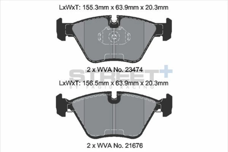 Image of PAGID Racing T8222SP2001 Brake pad set STREET+ prepared for wear warning indicator Brake Pad Set,disc brake (402)