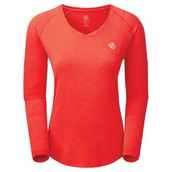 image of Dare2B Discern Long Sleeve T-Shirt - Fiery Coral