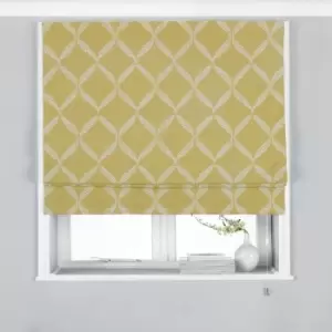 image of Paoletti Olivia Embroidered Blackout Roman Blind Polyester Citron (153X137Cm)