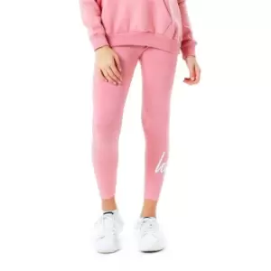 Image of Hype Script Logo Kids Leggings - Pink