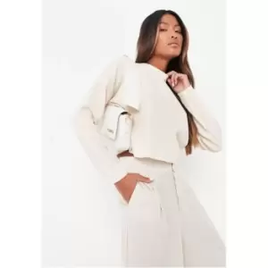 image of Missguided Petitefunnel Neck Cropped Jumper - Cream