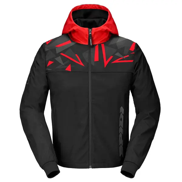 Image of Spidi Hoodie Evo Sport Black Red Size XL