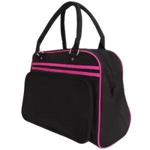 Image of Bagbase Retro Bowling Bag (23 Litres) (one Size, Black/Fuchia)