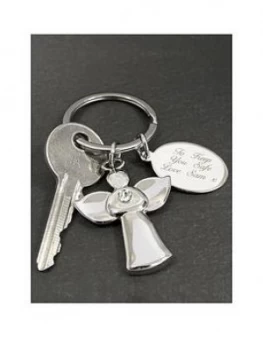 Image of Personalised Silver Angel Keyring, Women