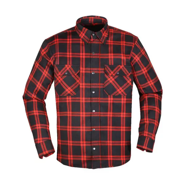 Image of Modeka Colden Motoshirt Black Red Size 2XL