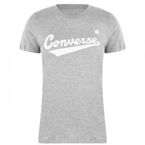 image of Converse Nova Logo T Shirt Ladies - Grey Heather