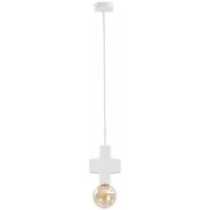 Image of Keter Lighting - Keter Unica Slim Pendant Ceiling Light White, 12cm, 1x E27