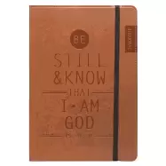 Image of jl185 be still and know tan flexcover journal with elastic closure psalm 46