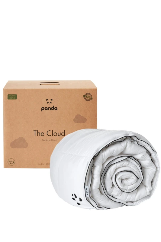 Image of Panda London Panda Cloud 10.5 Tog Bamboo Duvet - All Seasons in White Size: Single White Unisex Single