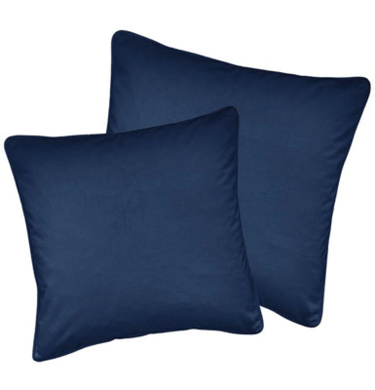 Image of Luxury Enhanced Living Pair Of Navy Velvet Cushion Covers - 55X55Cm - Cases Only