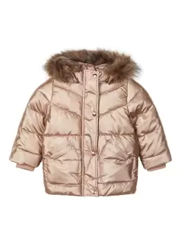 image of NAME IT Quilted Puffer Jacket Women Gold