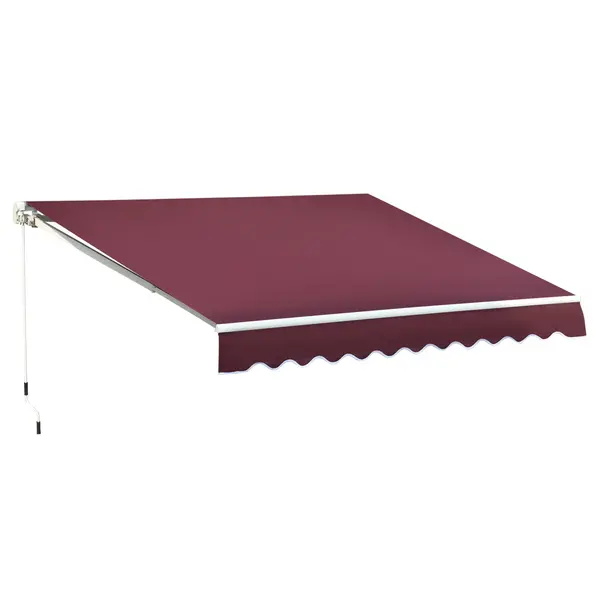 image of Outsunny Garden Sun Shade Canopy Retractable Awning - 4 x 3(m) - Red TJ Hughes 5056399122392