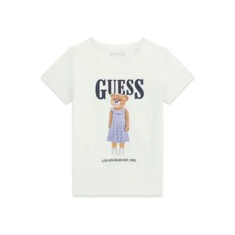 Image of Guess Girl's T-Shirt Guess J6GI04-K6YW4 Blanc Female 12 ans