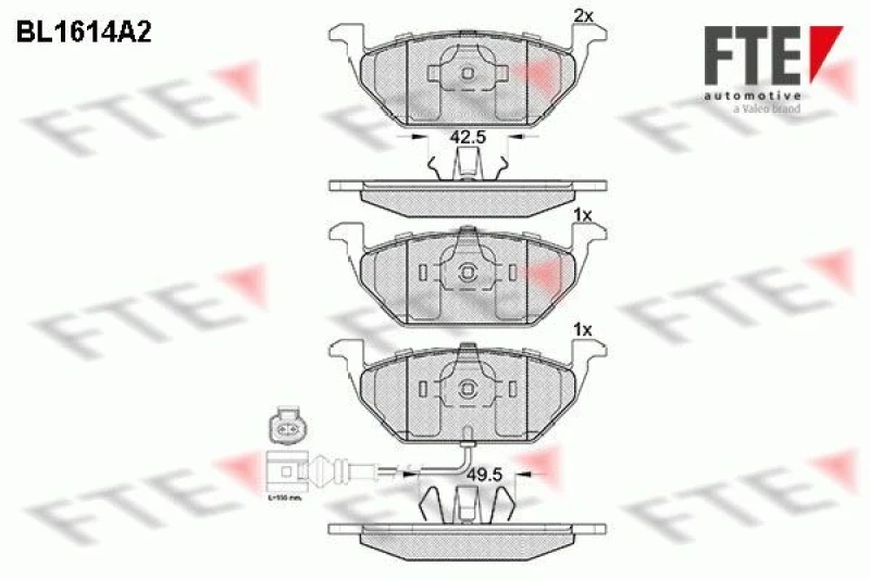 Image of Brake pad set FTE 9010250