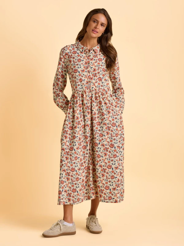 Image of Brakeburn Womens Bella Dress in Cream Size: 10 Cream Female 10