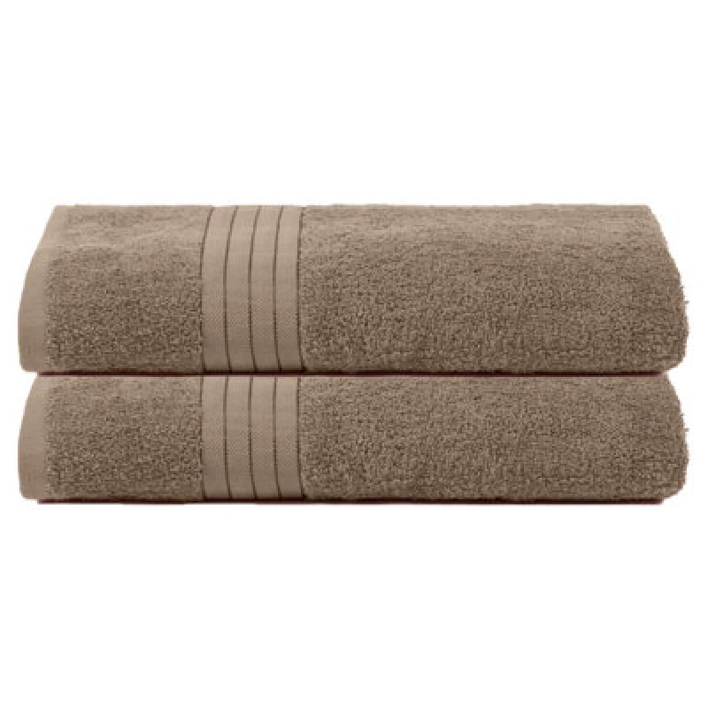 Image of OHS OHS 2 Pack of 100% Cotton Bath Sheet Bathroom Towel in Light Beige Light Beige Bath Sheet Unisex 5027434202928