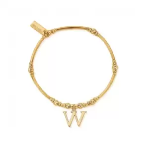 image of Gold Iconic Initial Bracelet - Letter W