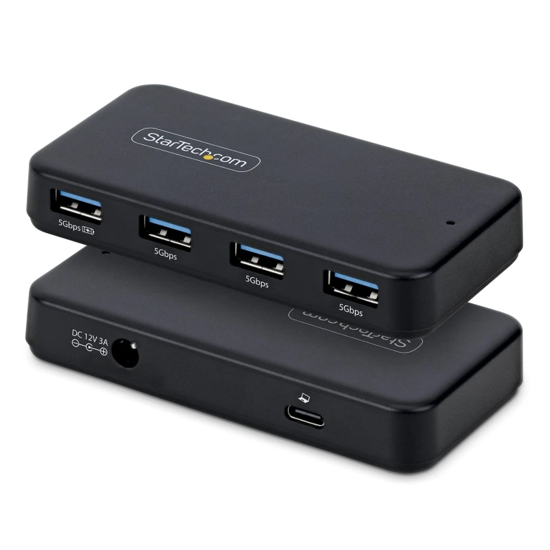 Image of StarTech.com StarTech.com 4-Port USB-A Hub, 5Gbps, Self-Powered, 2-in-1 USB-C and USB-A Host Cable, 1x BC 1.2 Charging Port, 24W Power Adapter Include