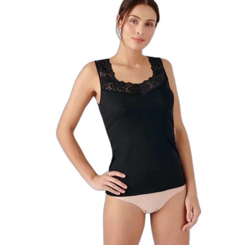 Image of DAMART Thermolactyl Feminine Touch Vest Top, Grade 2 Black Women S;M;L;XL;XXL