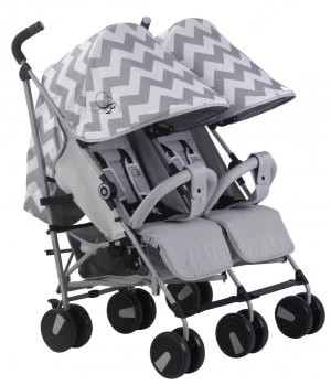 image of My Babiie Billie Faiers MB22 Chevron Double Pushchair