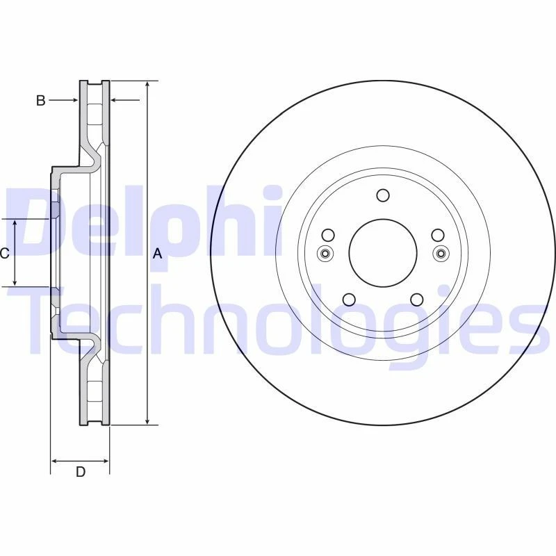 Image of DELPHI Brake disc DELPHI BG9228C