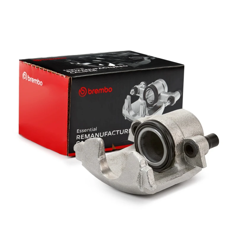 Image of BREMBO F 85 000 Brake caliper ESSENTIAL LINE Front Axle Left Grey Cast Iron Brake Caliper (78)