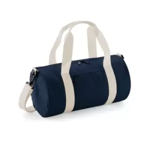 Image of Bagbase Mini Barrel Shoulder Bag (One Size) (French Navy/Off White)