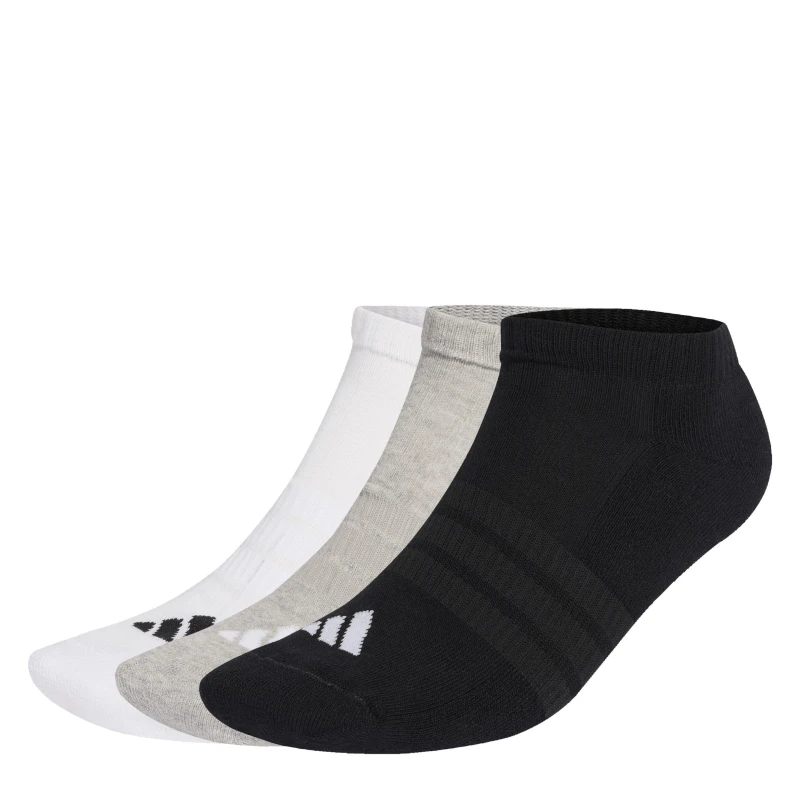 Image of adidas Thin and Light Sportswear Low-Cut Socks 3 Pairs Grey/Wht/Blk male 8.5 - 10