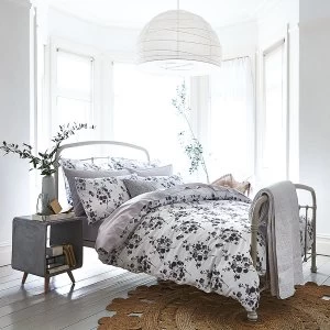 Image of Bianca Cotton Soft Bianca Cotton Sprig Print Grey Bed Set - Double