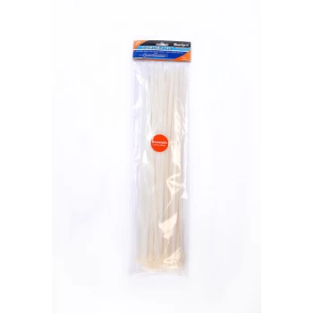 Image of 40058 50 Piece 7.5mm x 450mm White Cable Ties - Bluespot