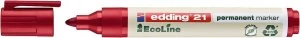 Image of edding 21 EcoLine Permanent Bullet Tip Marker Red PK10