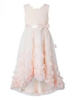 Image of Monsoon Girls Emily Lace Hi Low 3D Dress - Peach