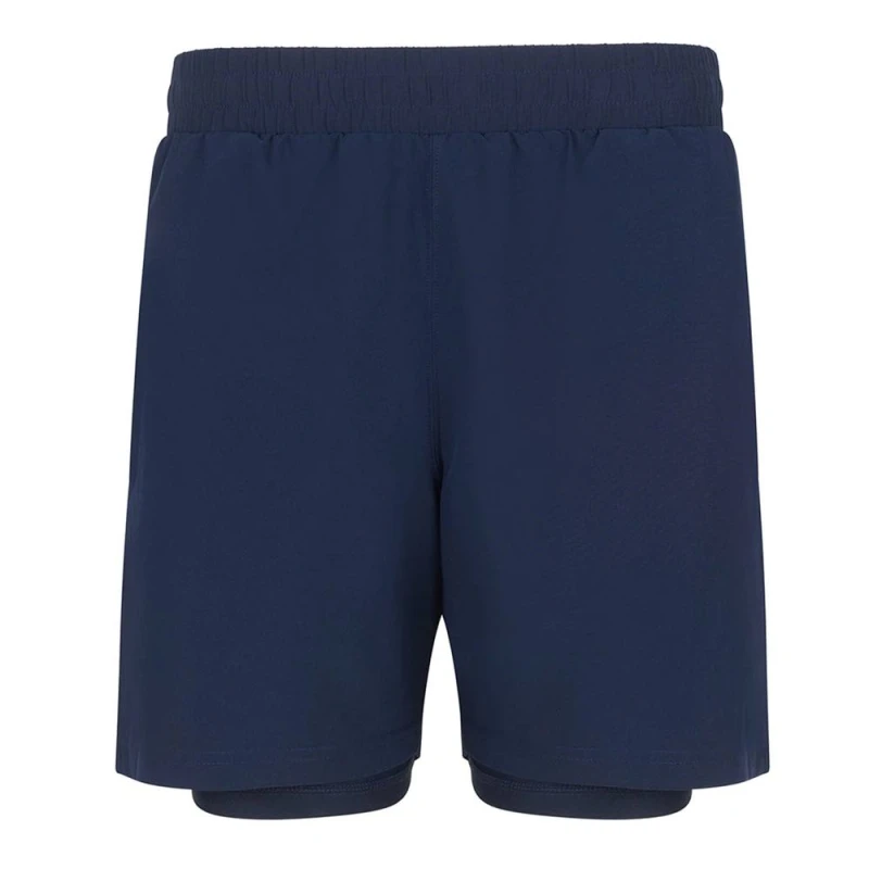 Image of Tombo Mens Double Layer Sports Shorts in Navy Size: Small Navy Male S